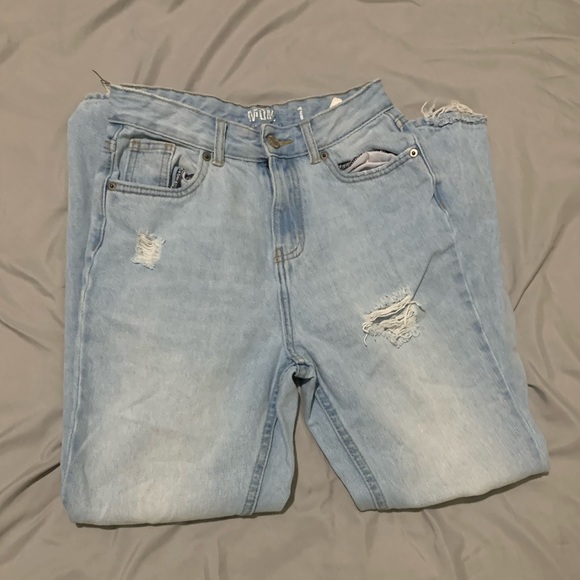 Forever21 Denim High Rise Rip Mom Jeans - Picture 2 of 5